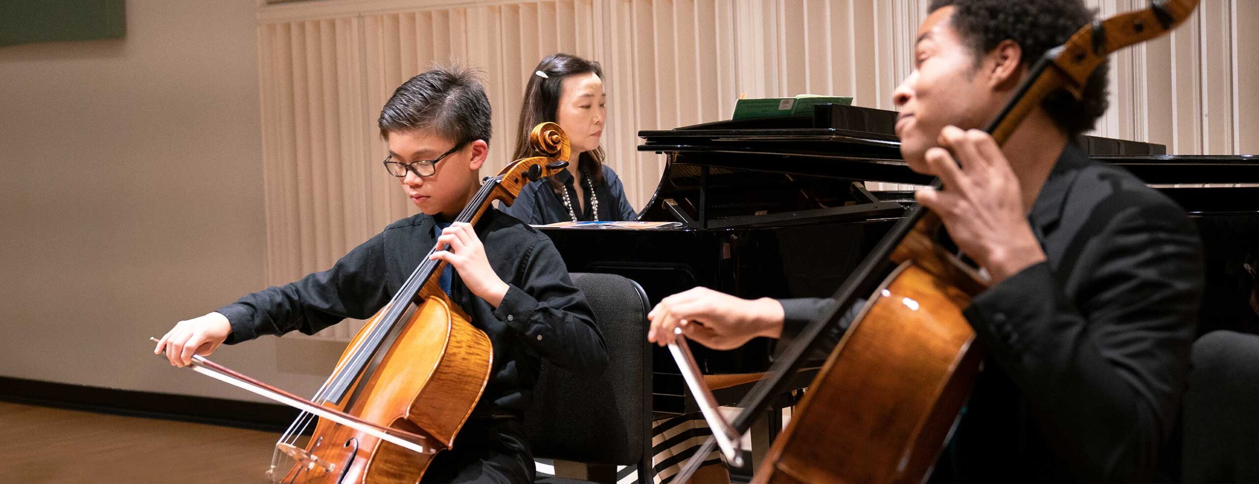Cello students performing