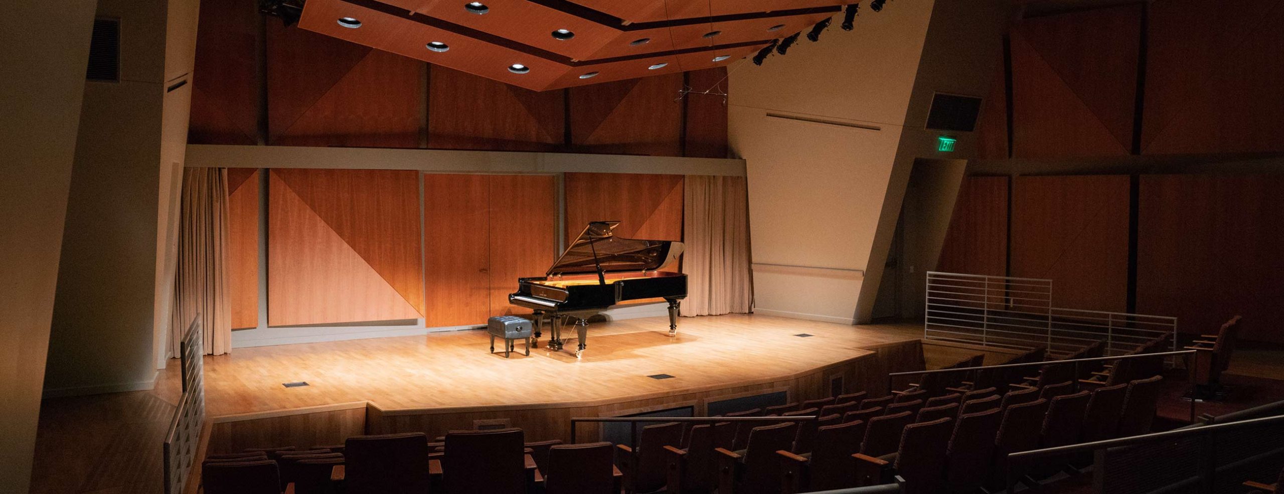 Piano on Thayer Hall stage