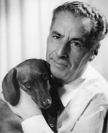 Ernst Toch with his dachshund Peter